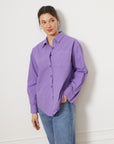 Diana Relaxed Button Up Shirt - Purple