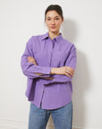 Diana Relaxed Button Up Shirt - Purple