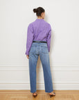 Diana Relaxed Button Up Shirt - Purple