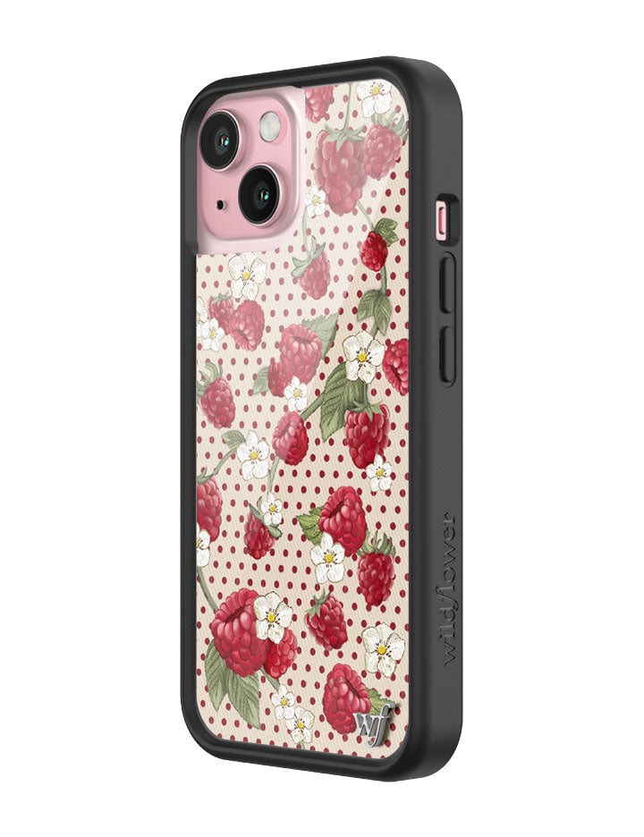 Wildflower Raspberry Polka Dot iPhone 15 Case