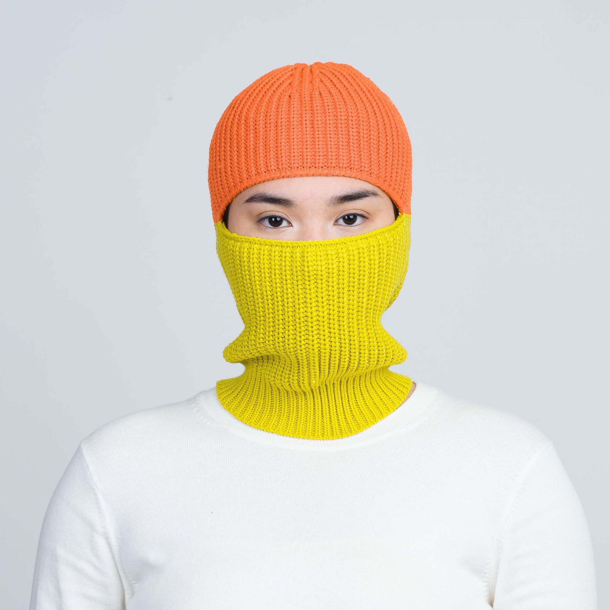 Ribbed Colorblock Balaclava