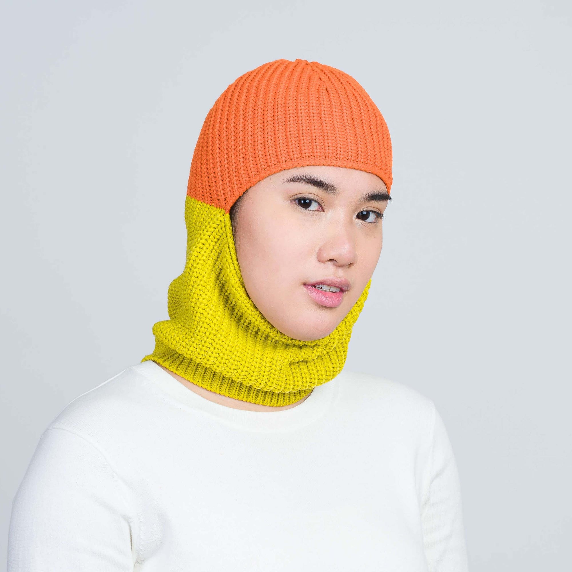 Ribbed Colorblock Balaclava