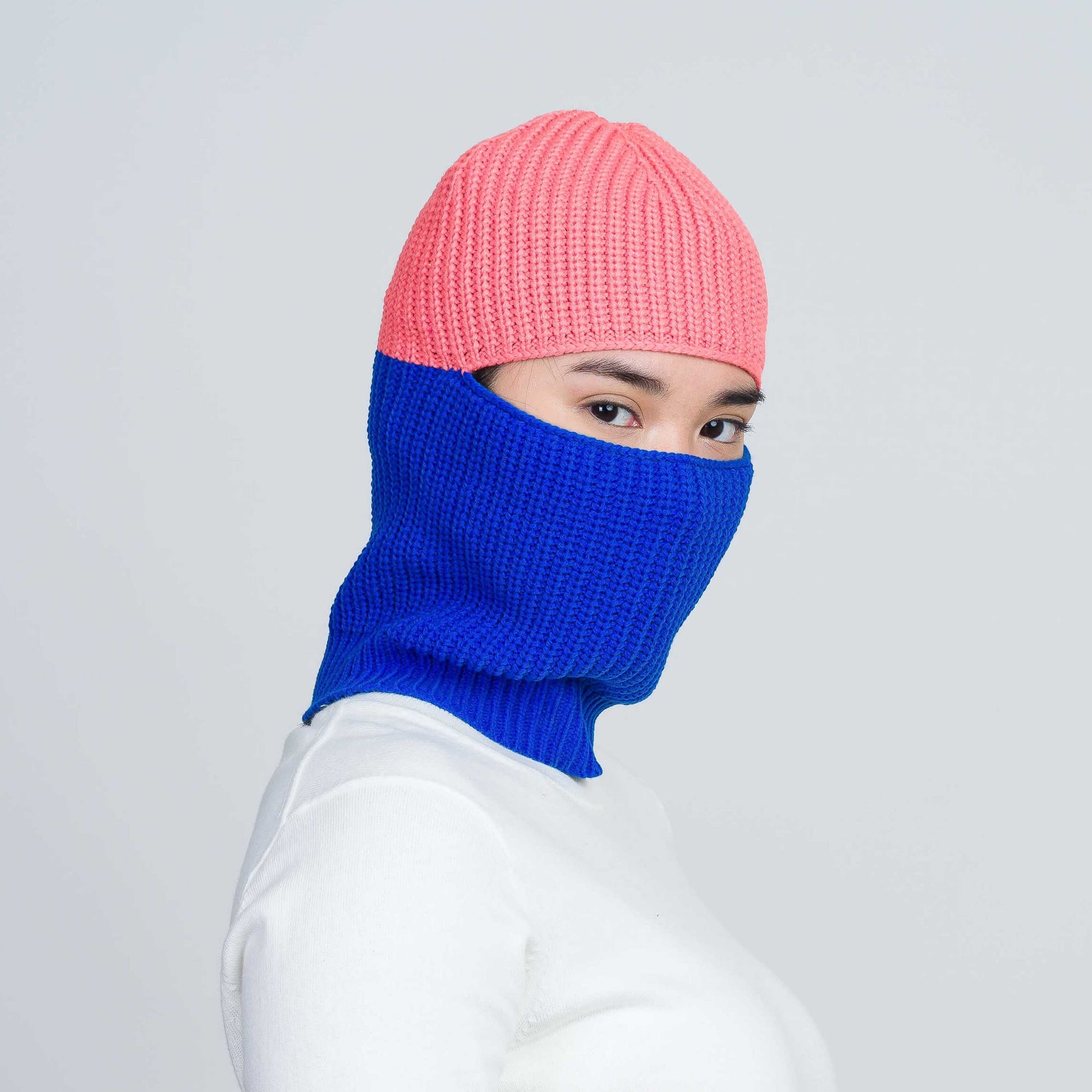 Ribbed Colorblock Balaclava