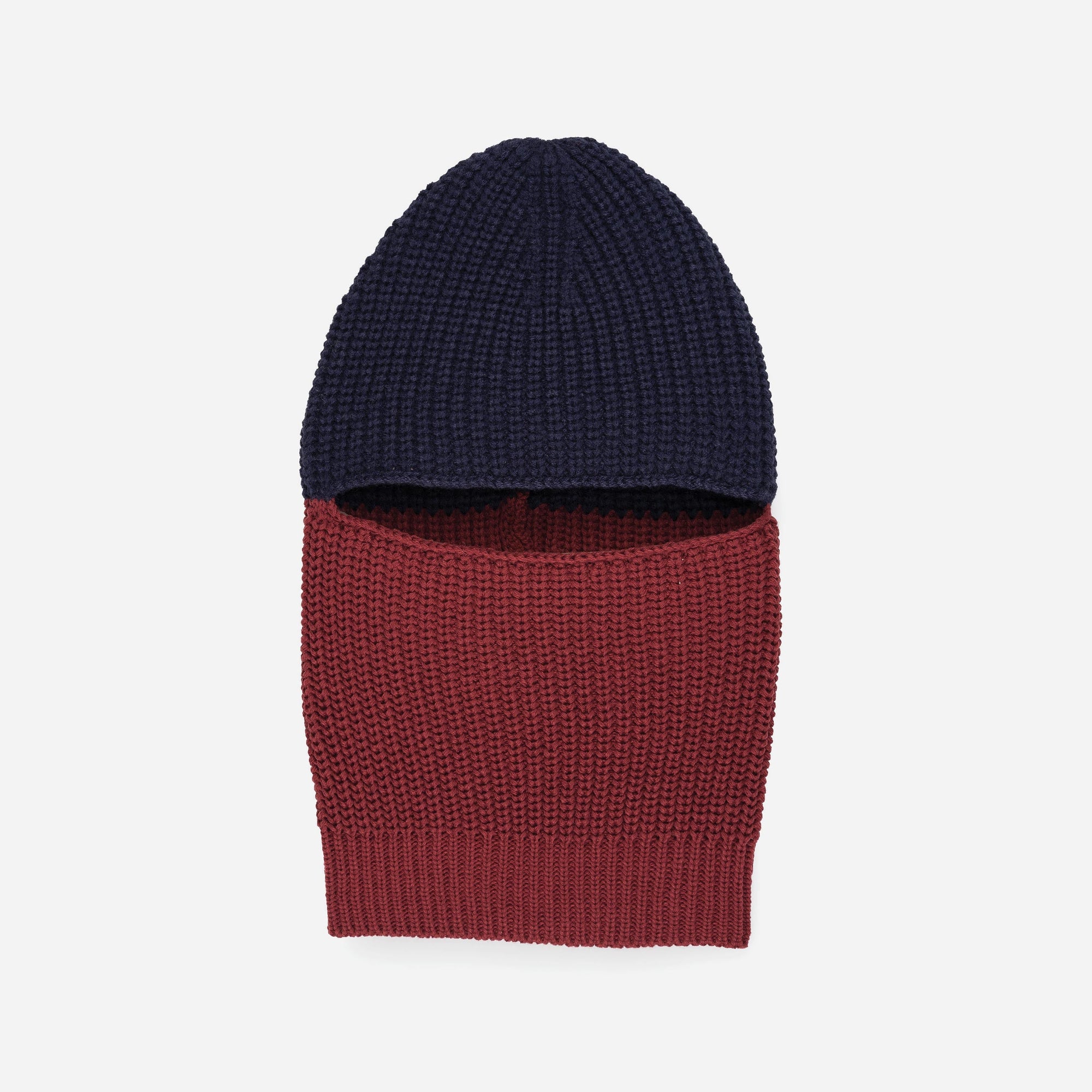 Ribbed Colorblock Balaclava