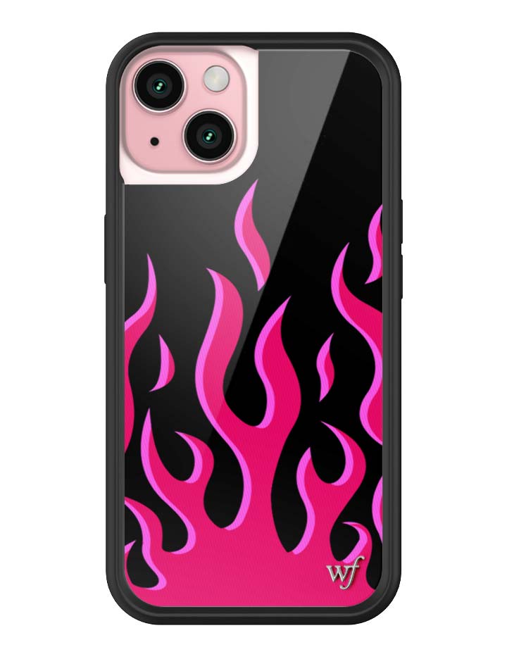 Wildflower iPhone case 15 Flames Black Red Cute