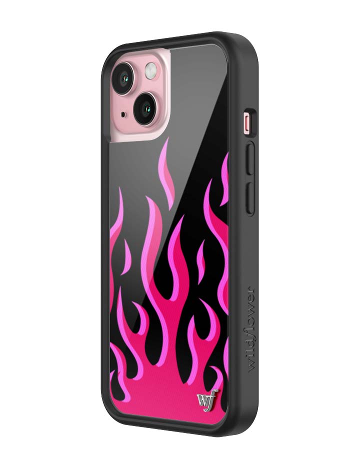 Wildflower iPhone case 15 Flames Black Red Cute