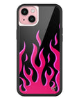 Wildflower iPhone case 15 Plus Flames Black Red Cute