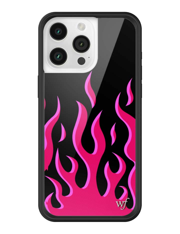 Wildflower iPhone case 15 Pro Max Flames Black Red Cute