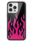 Wildflower iPhone case 15 Pro Max Flames Black Red Cute