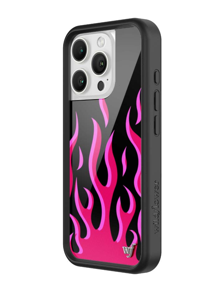 Wildflower iPhone case 16 Pro Flames Black Red Cute
