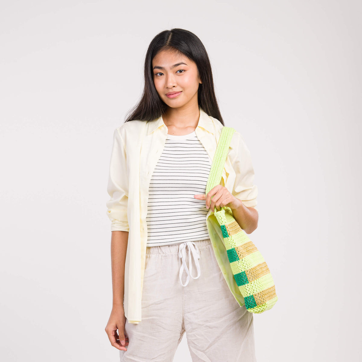 Verloop - Stripe Raffia Tote -