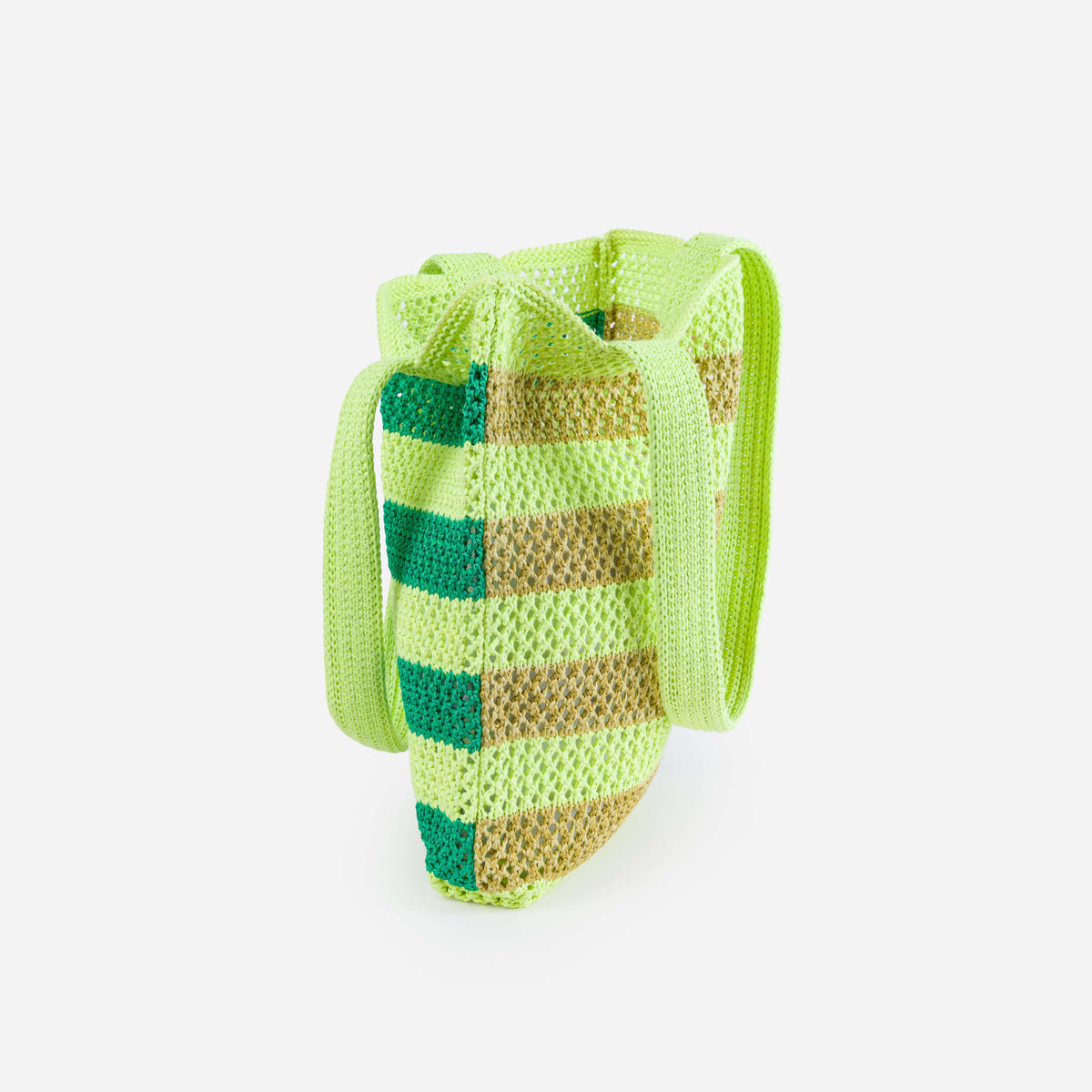 Verloop - Stripe Raffia Tote - Lime Green