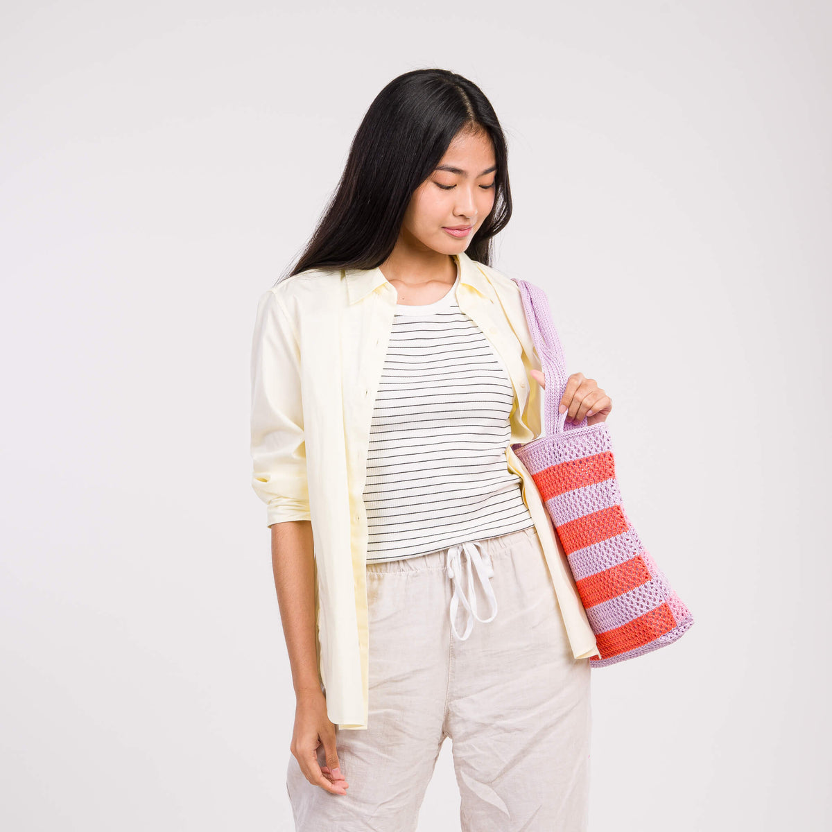 Verloop - Stripe Raffia Tote -