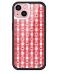 Wildflower Red Gingham Heart iPhone 15 Case