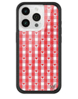 Wildflower Red Gingham Heart iPhone 15 Pro Case