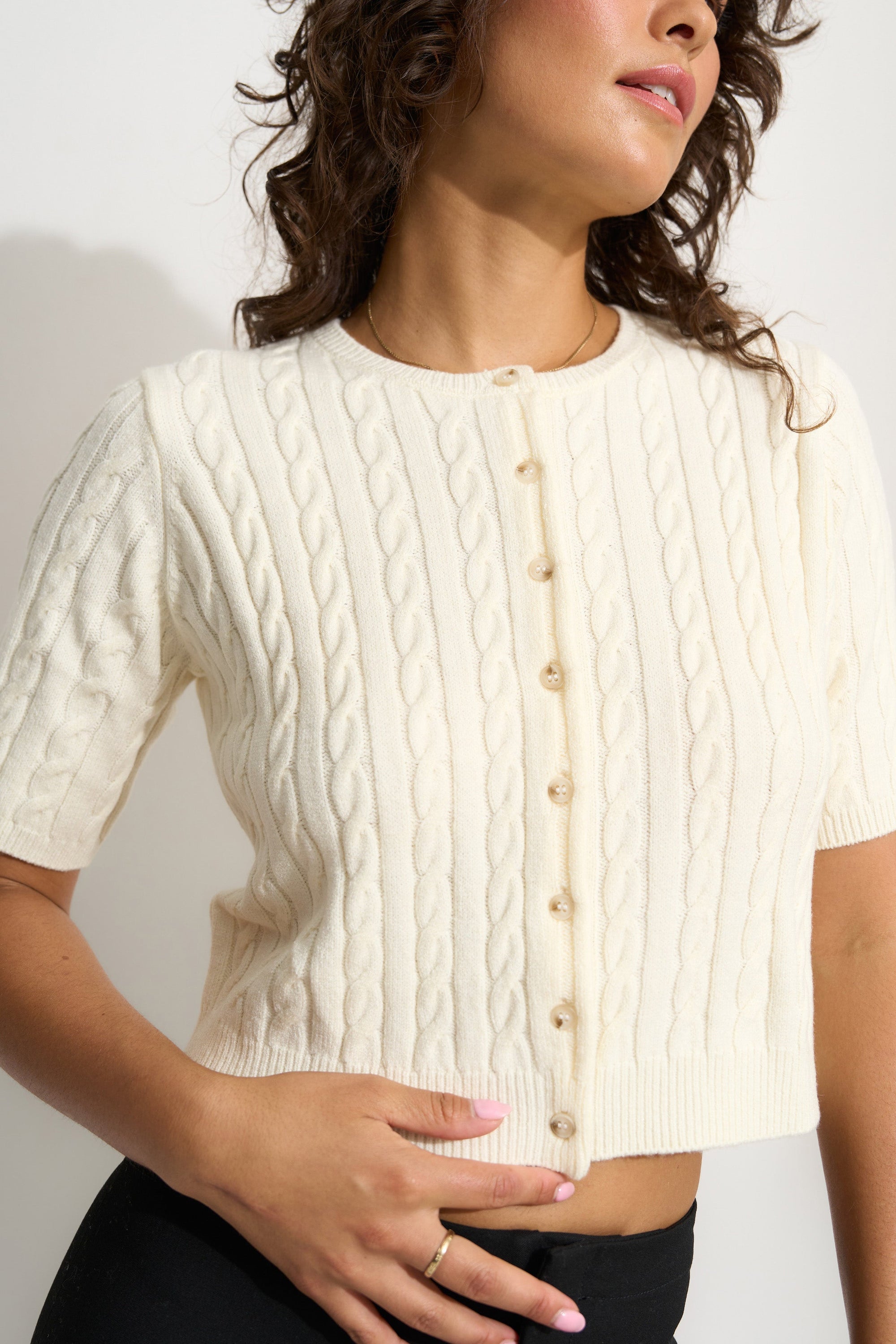 Callahan Knitwear - Rose Cardigan - Swan -