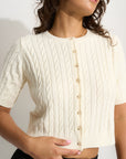 Callahan Knitwear - Rose Cardigan - Swan -