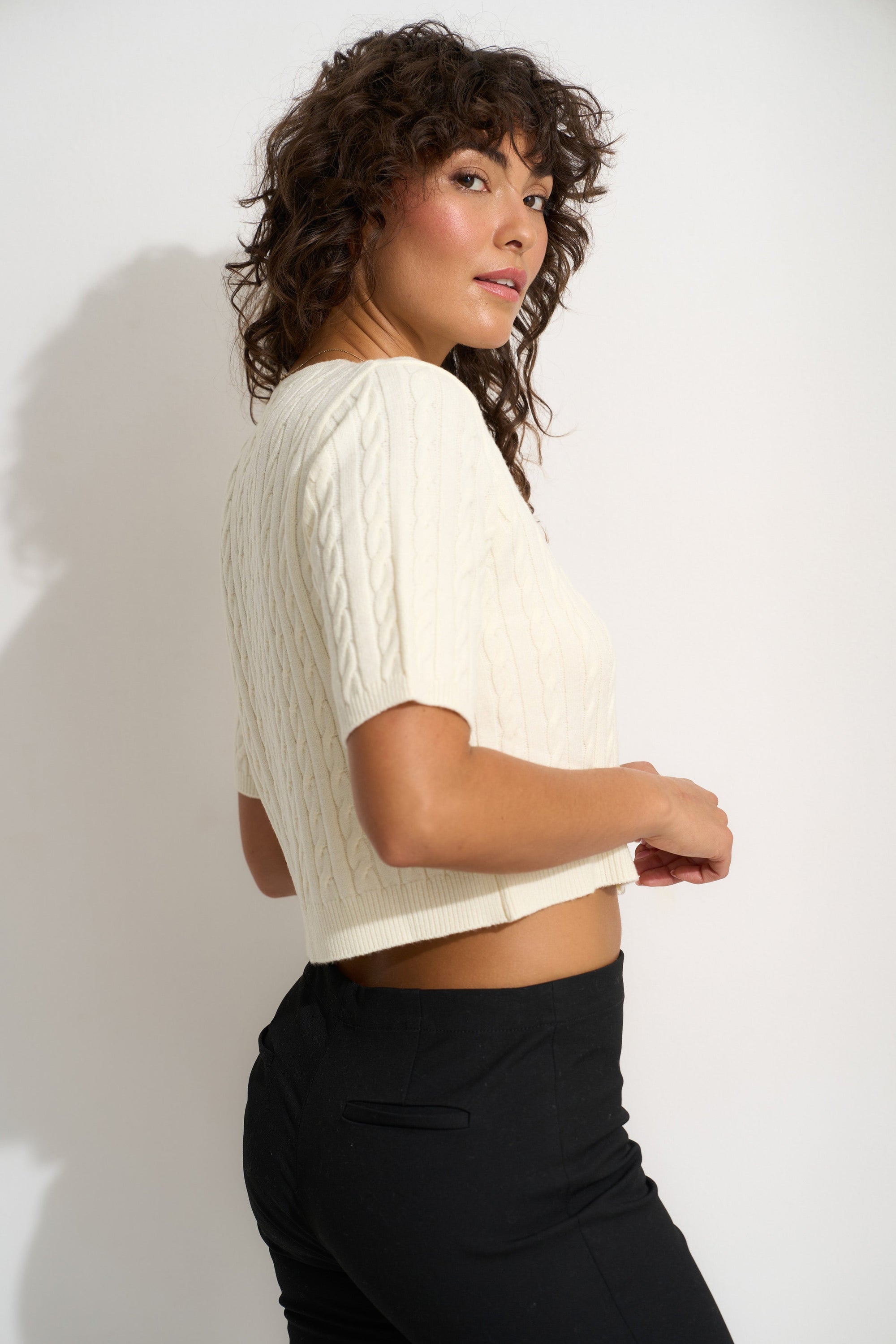Callahan Knitwear - Rose Cardigan - Swan -