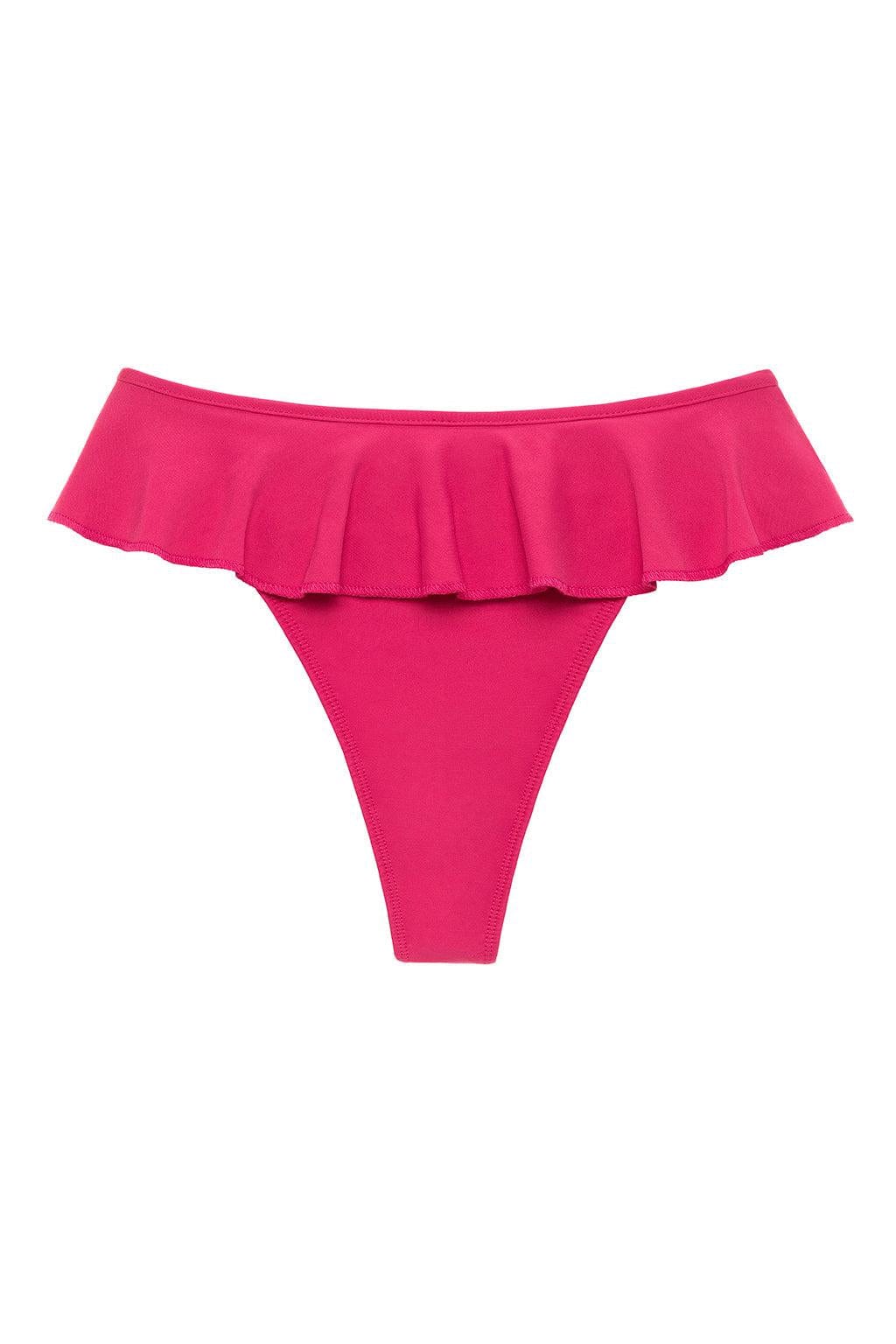 Montce - Raspberry Tamarindo Ruffle Bikini Bottom -