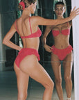 Montce - Raspberry Tamarindo Ruffle Bikini Bottom -