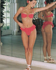 Montce - Raspberry Tamarindo Ruffle Bikini Bottom -