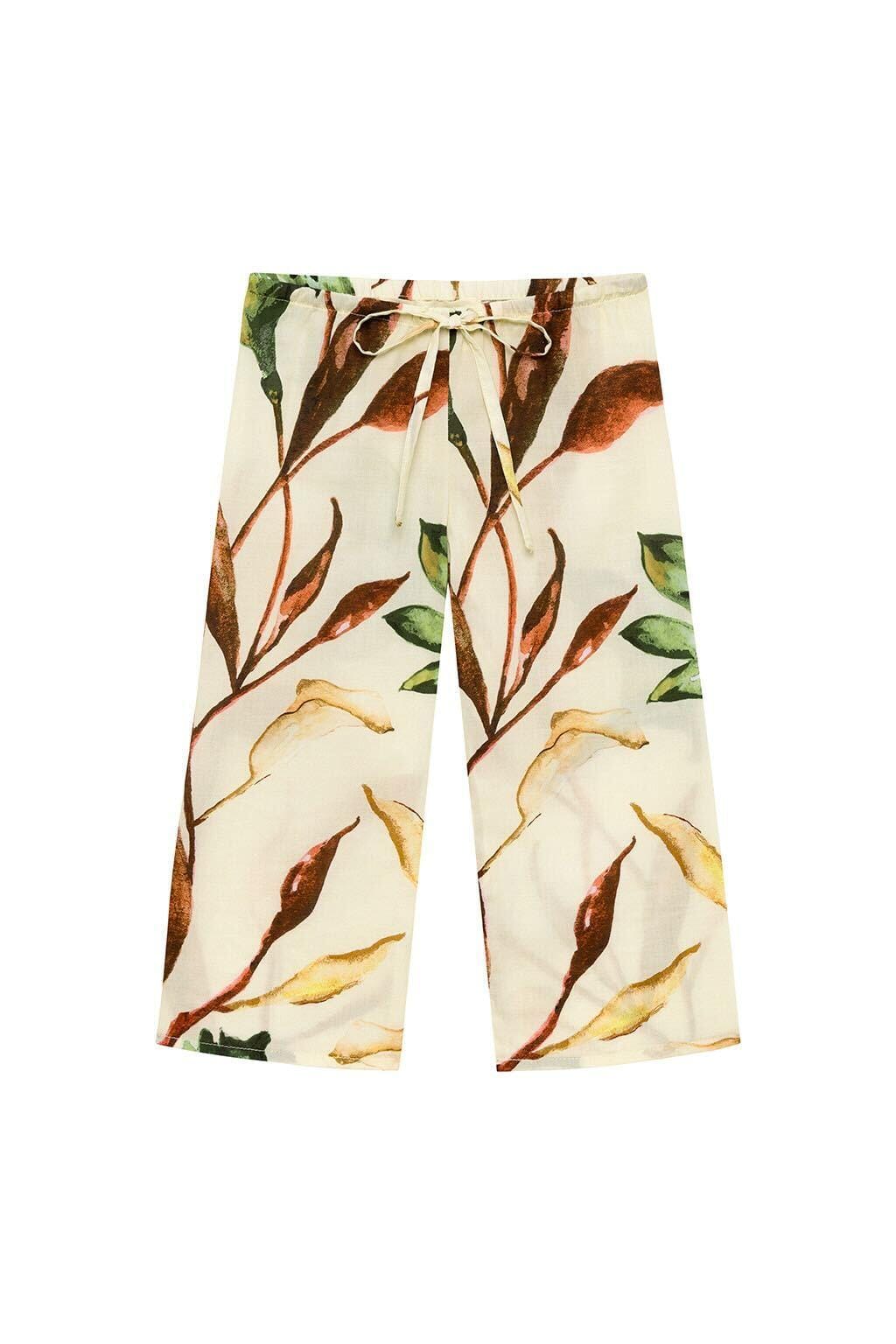 Montce - Rooted Floral Mini Drawstring Wide-Leg Pant -