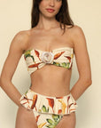 Montce - Rooted Floral Tamarindo Ruffle Bikini Bottom -