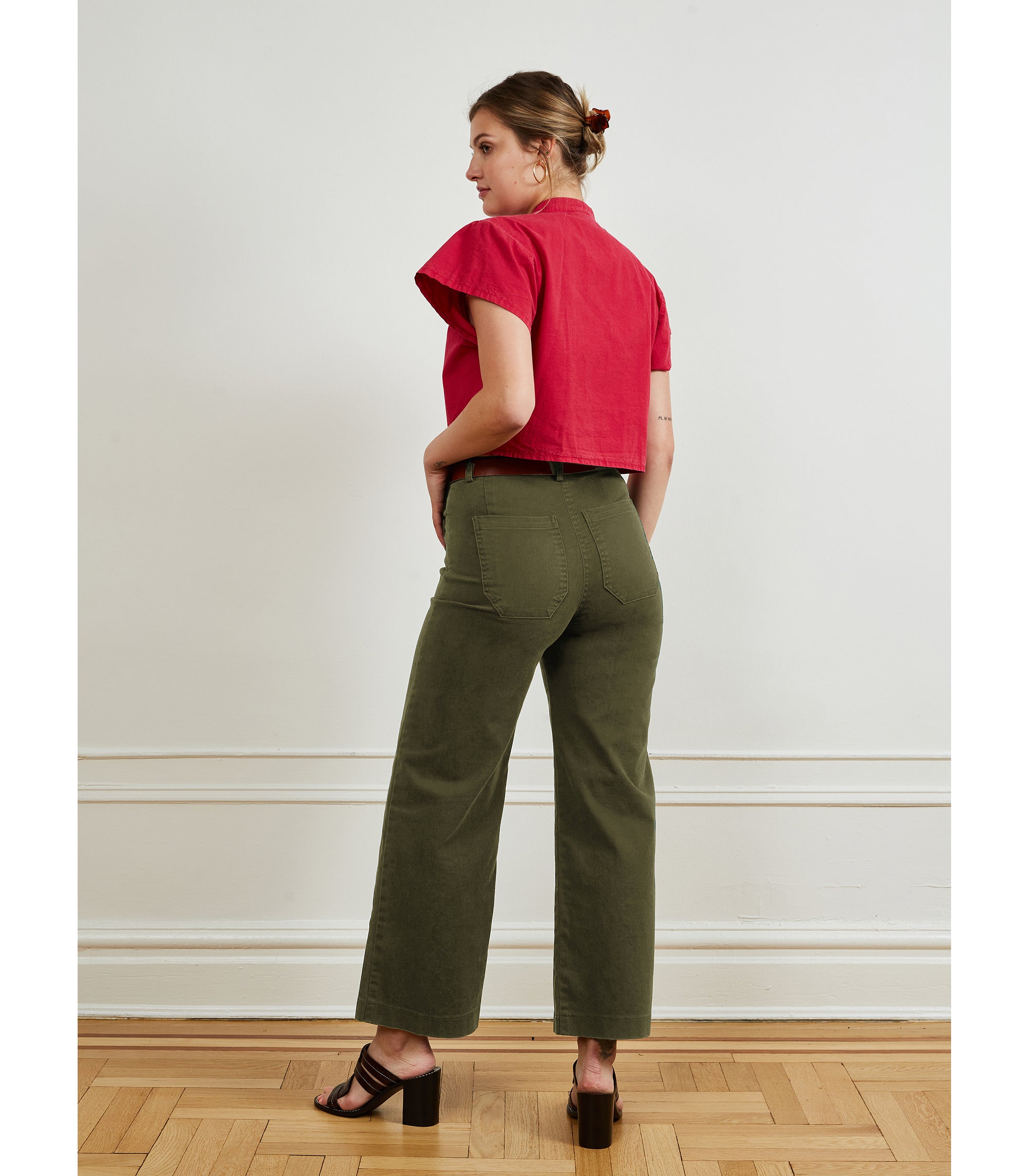 Loup - Toni Wide Ankle Pants - Pine -