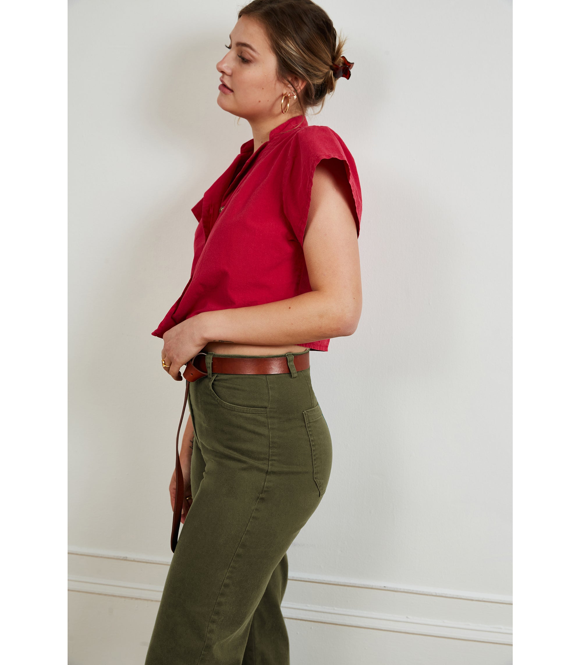 Loup - Toni Wide Ankle Pants - Pine -