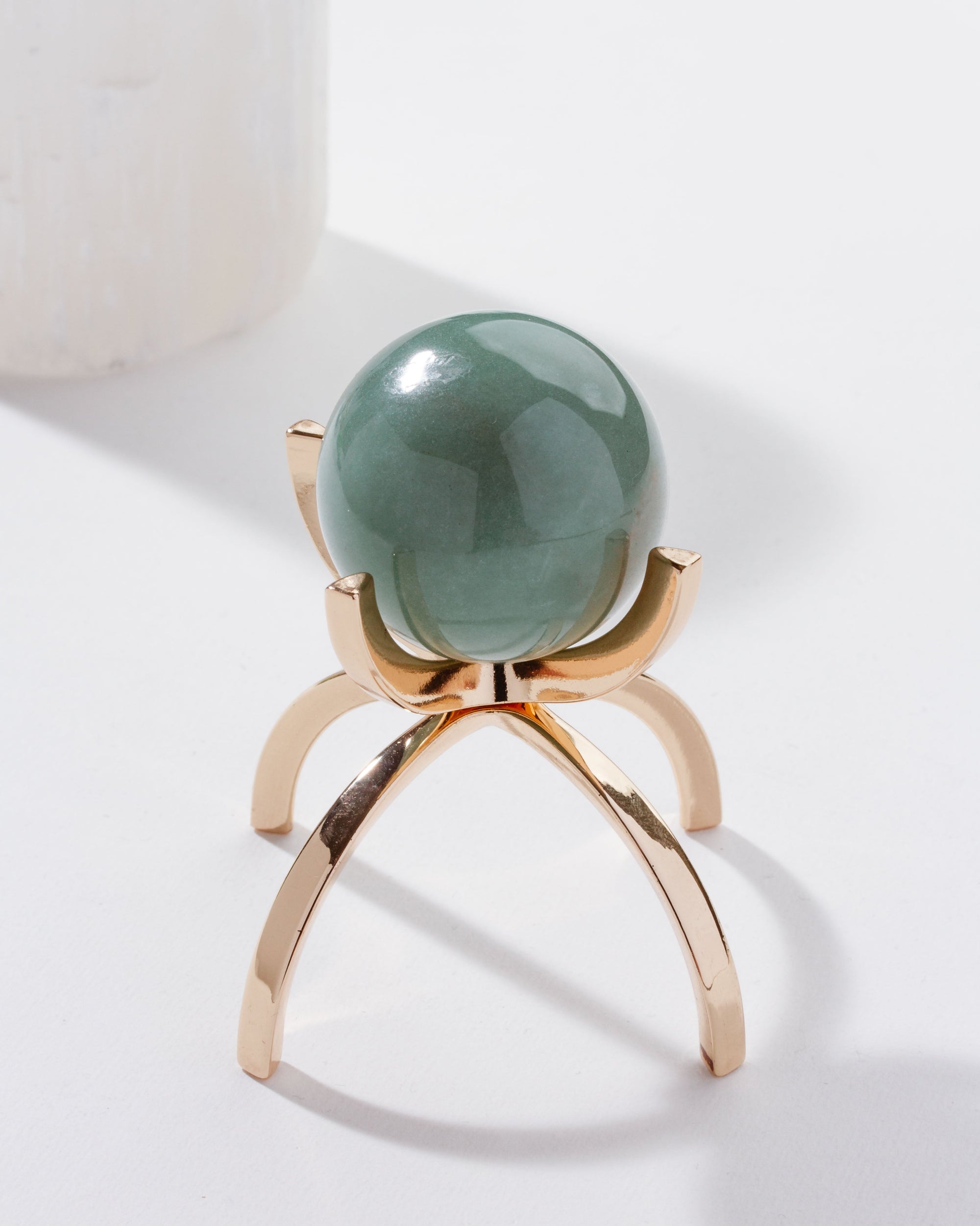 Luna Norte - Eye Of the Beholder Gemstone Sphere On Stand Set - Green Aventurine