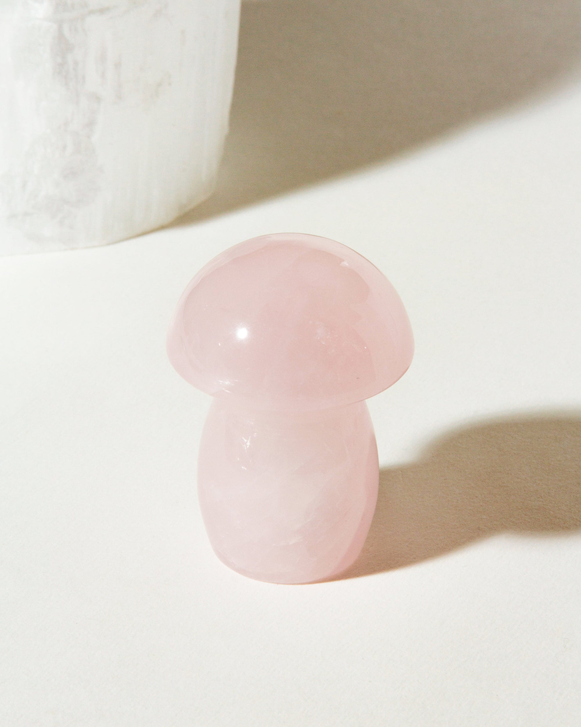 Luna Norte - Micro Dose Gemstone Standing Mushroom - Rose Quartz -
