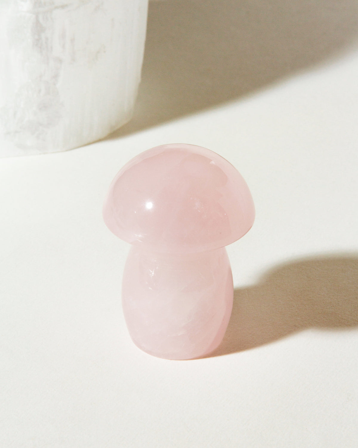 Luna Norte - Micro Dose Gemstone Standing Mushroom - Rose Quartz -