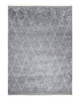 Solo Rugs - Shaggy Moroccan Hand-Knotted Bohemian Area Rug - Gray Boho