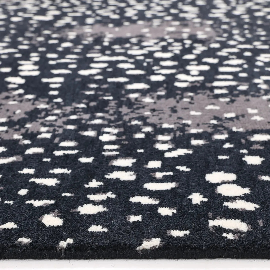 Solo Rugs - Louis Hand Knotted Contemporary Modern Animal Print Wool Black Area Rug -