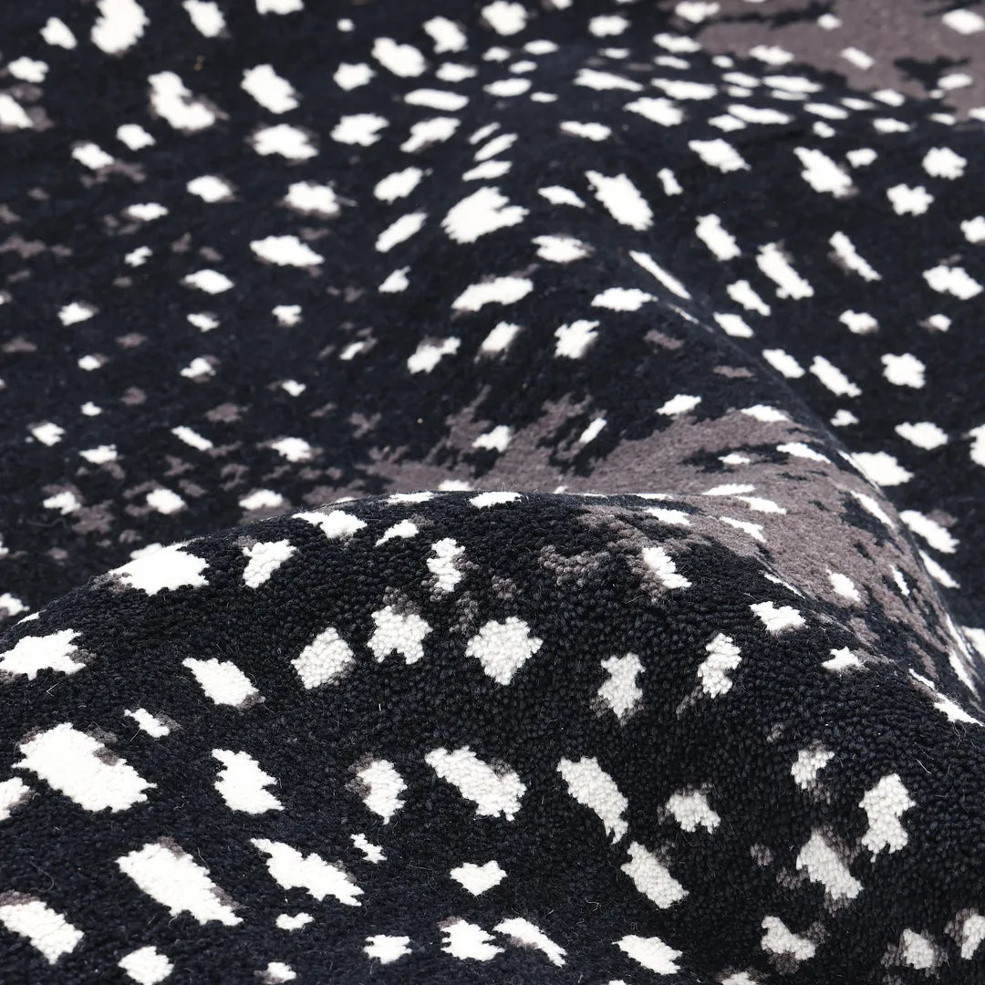 Solo Rugs - Louis Hand Knotted Contemporary Modern Animal Print Wool Black Area Rug -