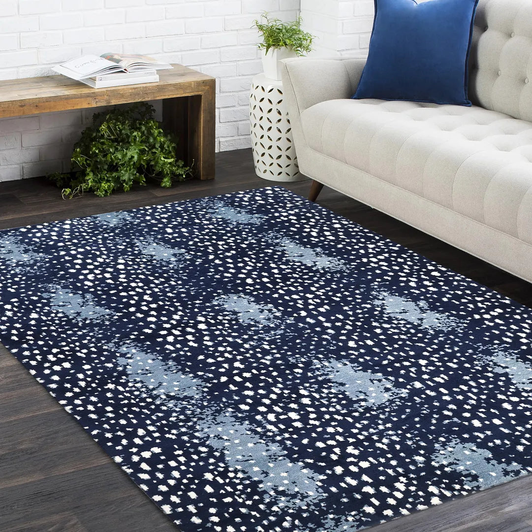 Solo Rugs - Louis Hand Knotted Contemporary Modern Animal Print Wool Black Area Rug -