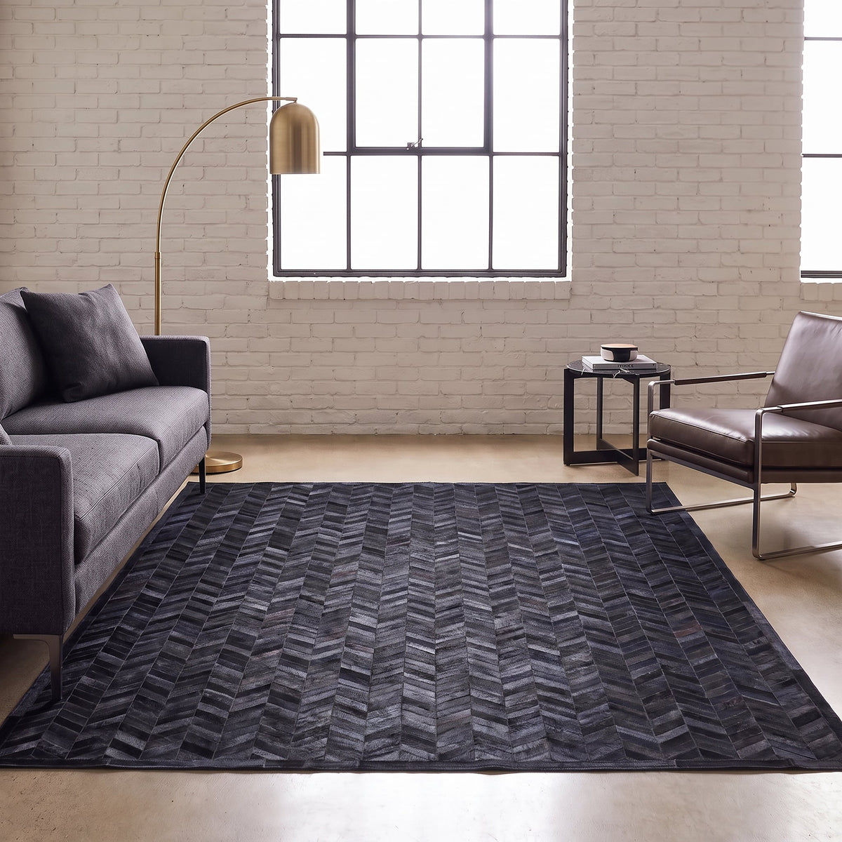 Solo Rugs - Meir Handmade Contemporary Cowhide Area Rug -