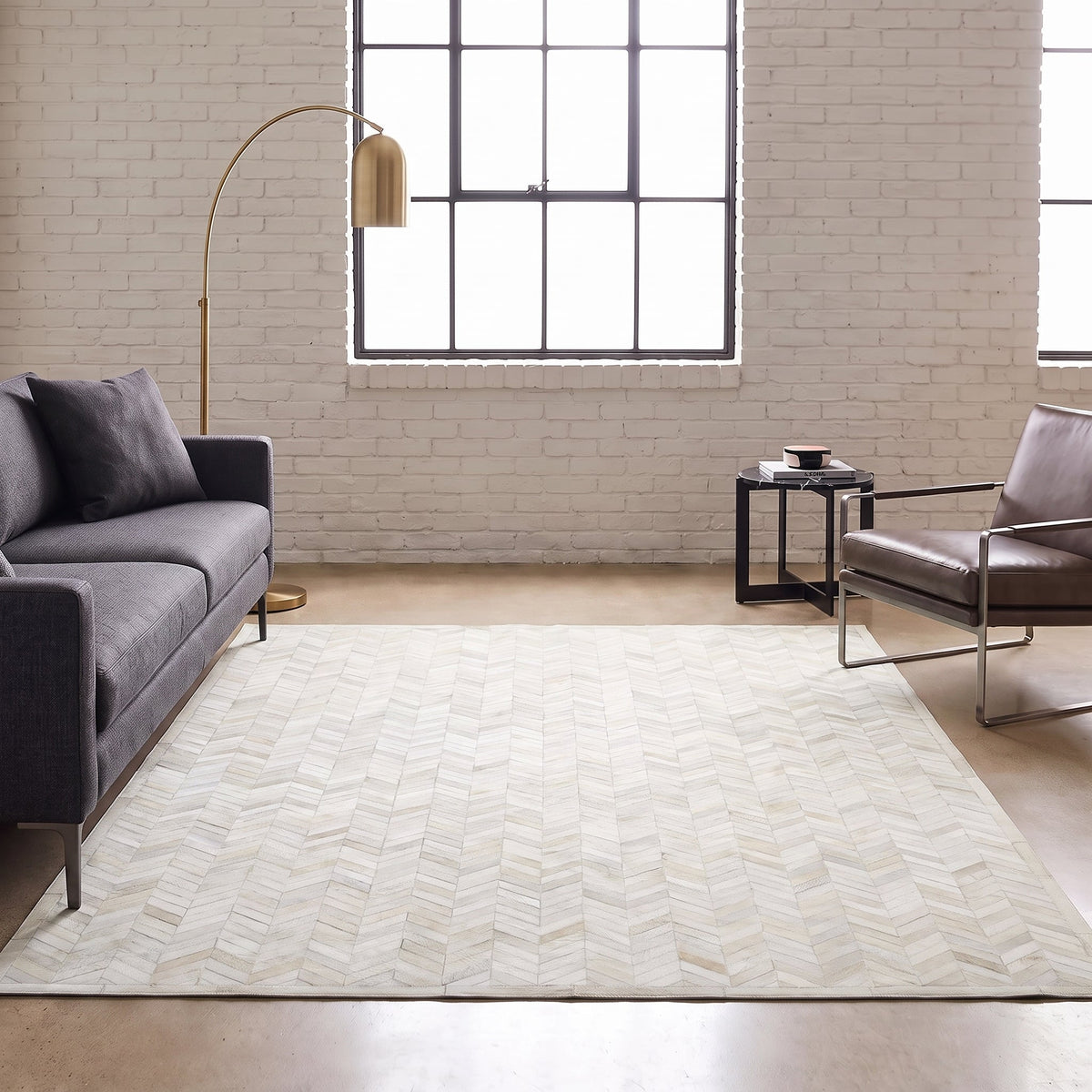 Solo Rugs - Meir Handmade Contemporary Cowhide Area Rug -