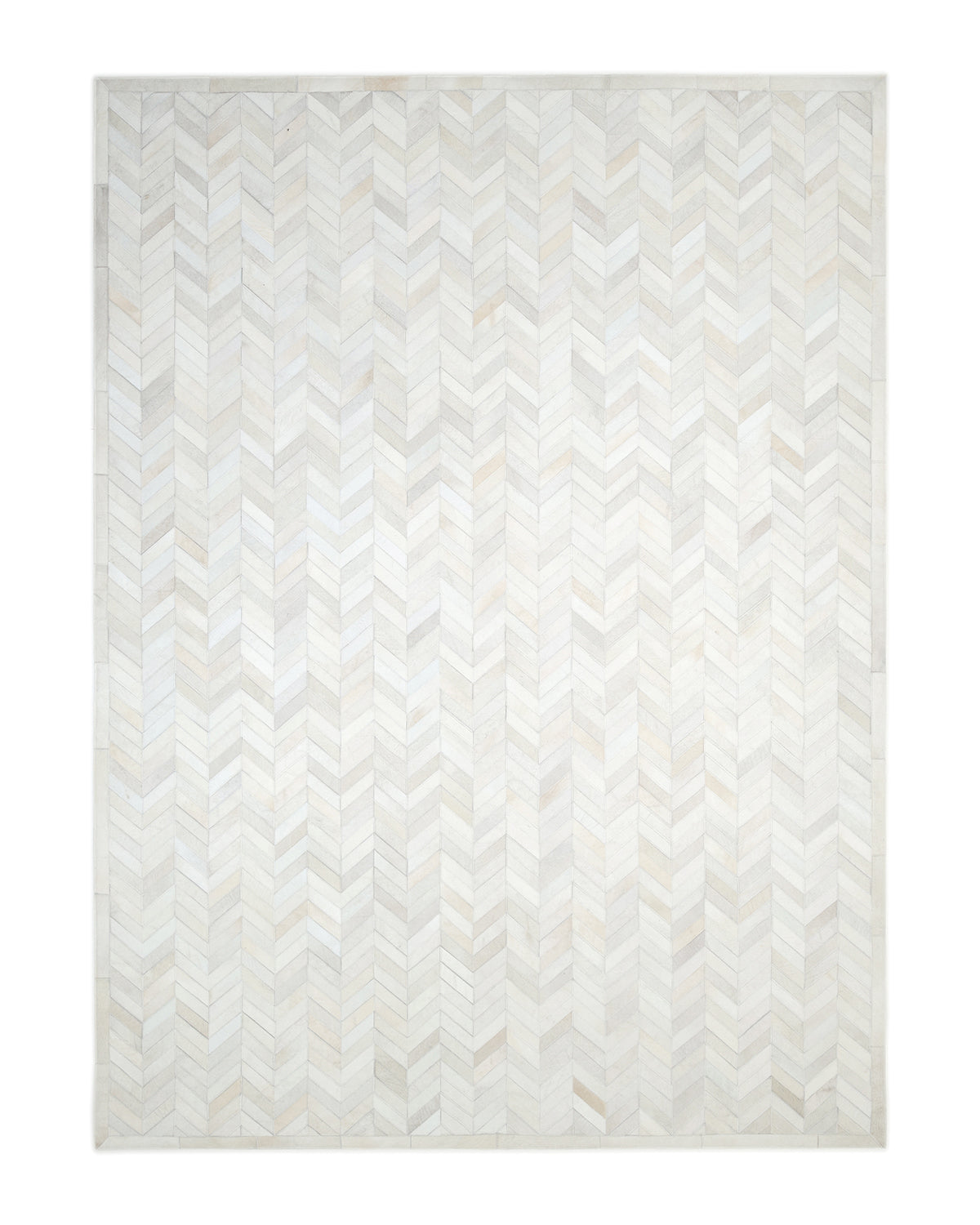 Solo Rugs - Meir Handmade Contemporary Cowhide Area Rug - 3X5 Ivory Modern - Contemporary