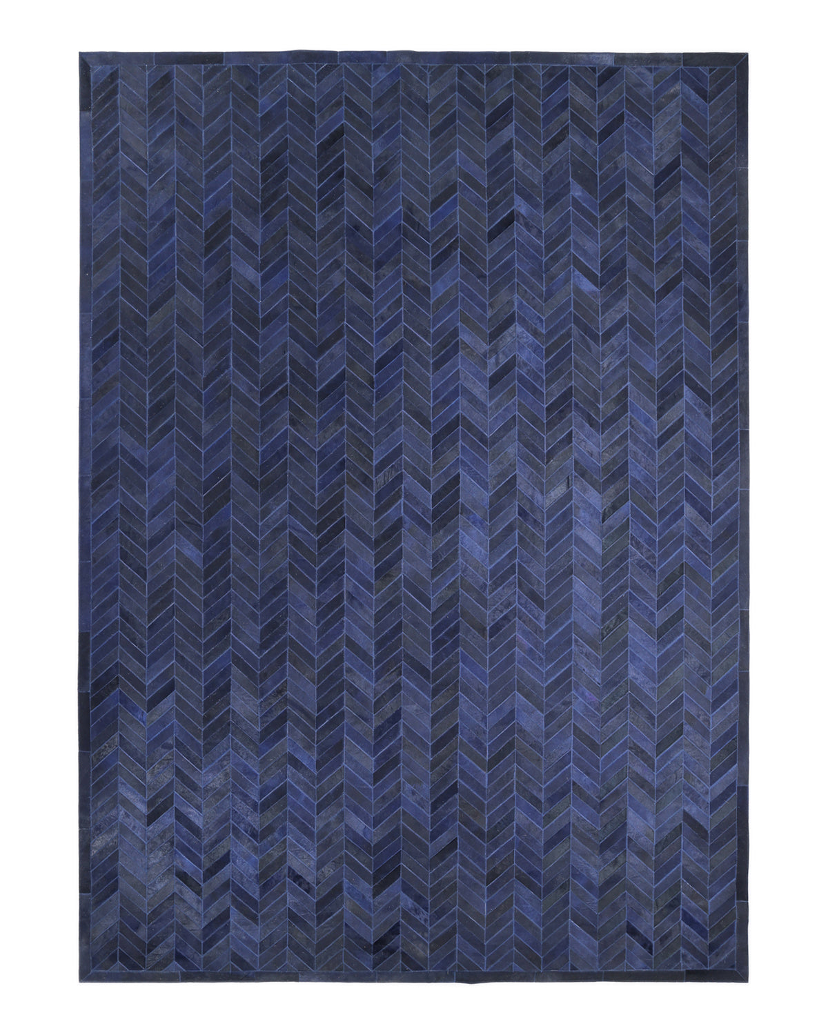 Solo Rugs - Meir Handmade Contemporary Cowhide Area Rug - 3X5 Blue Modern - Contemporary