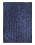 Solo Rugs - Meir Handmade Contemporary Cowhide Area Rug - 3X5 Blue Modern - Contemporary