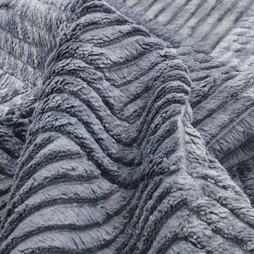 Solo Rugs - Erie Hand Knotted Modern Contemporary Solid Gray Area Rug -