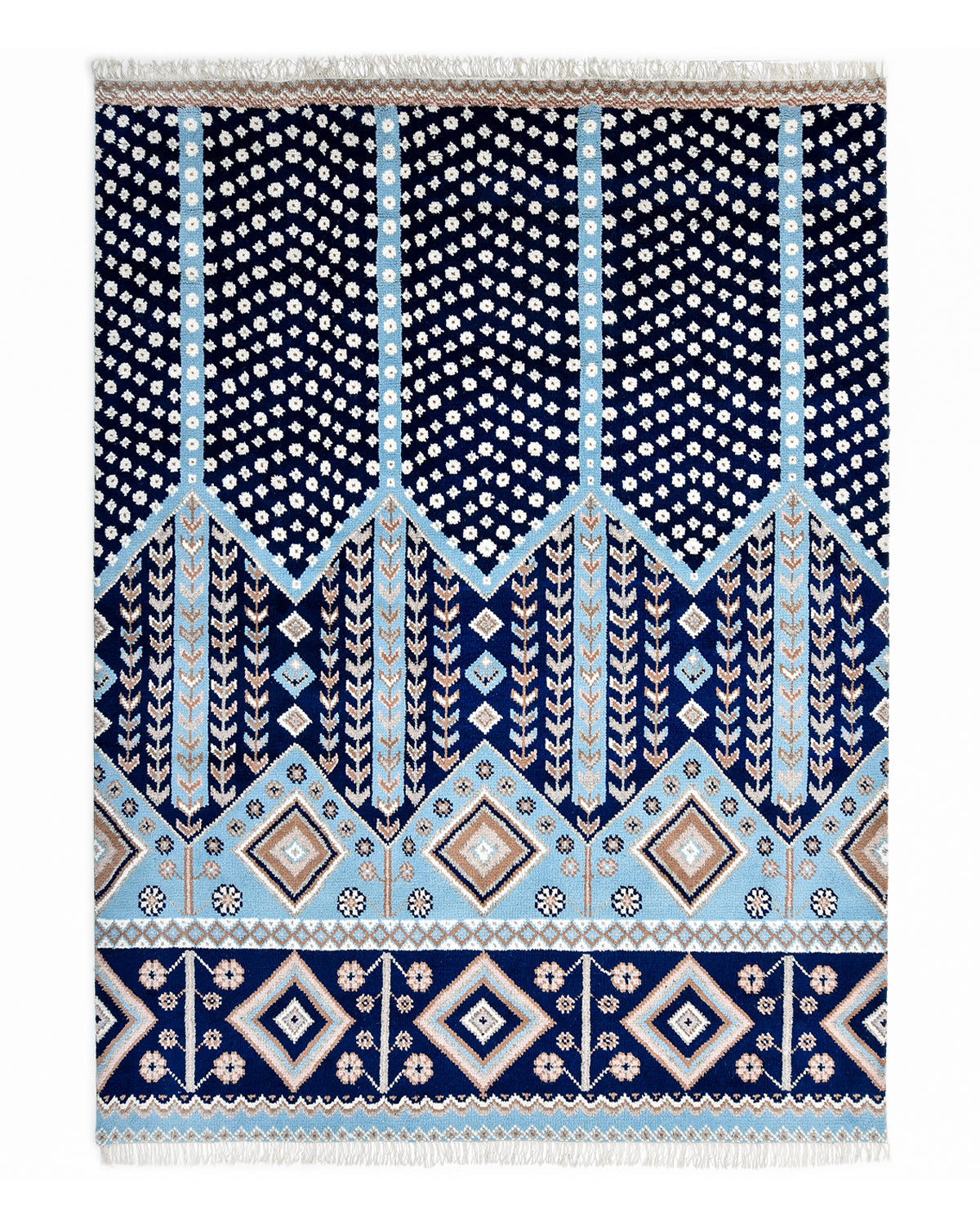 Solo Rugs - Hudson Hand Knotted Contemporary Modern Area Rug - Blue Modern - Contemporary