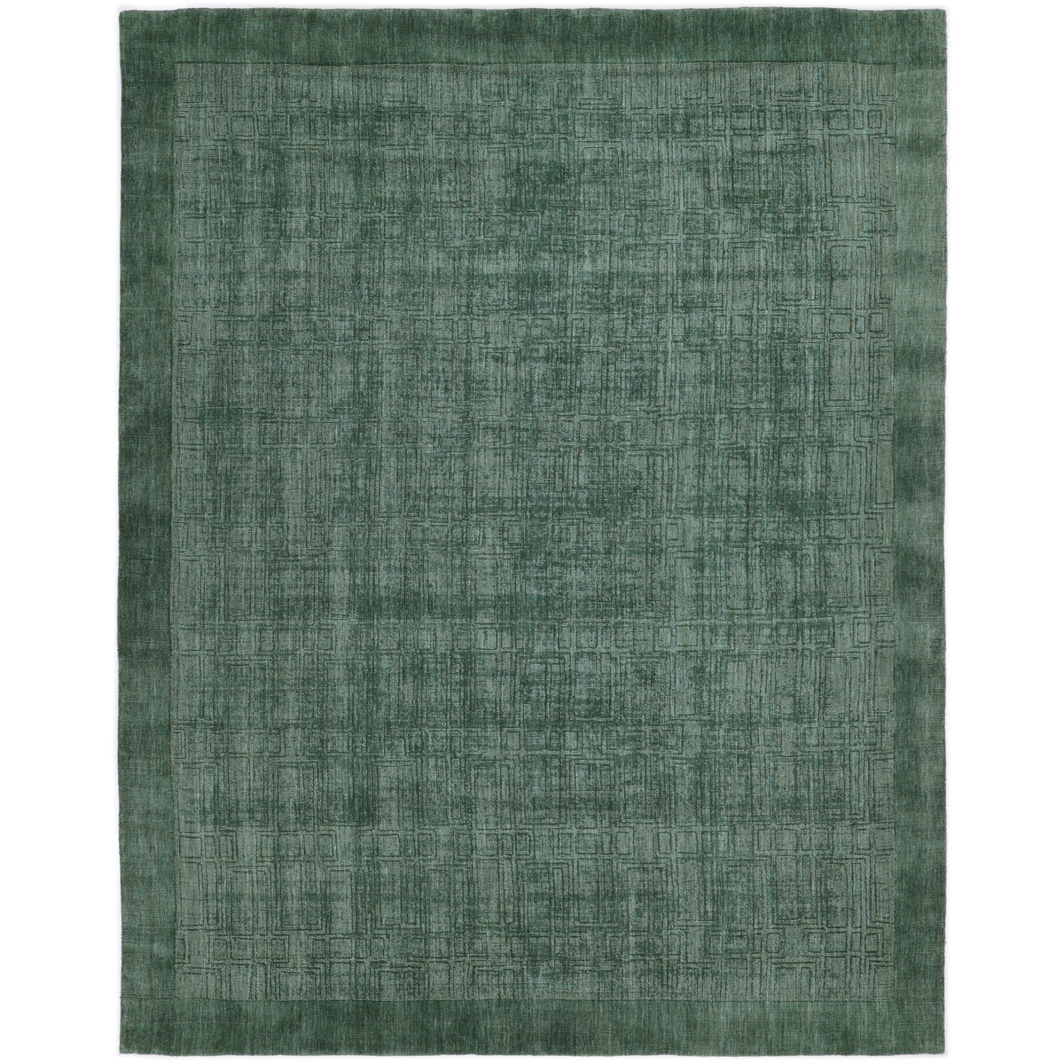 Solo Rugs - Sterling Hand Knotted Solid Area Rug - 5 x 8 Green Modern - Contemporary