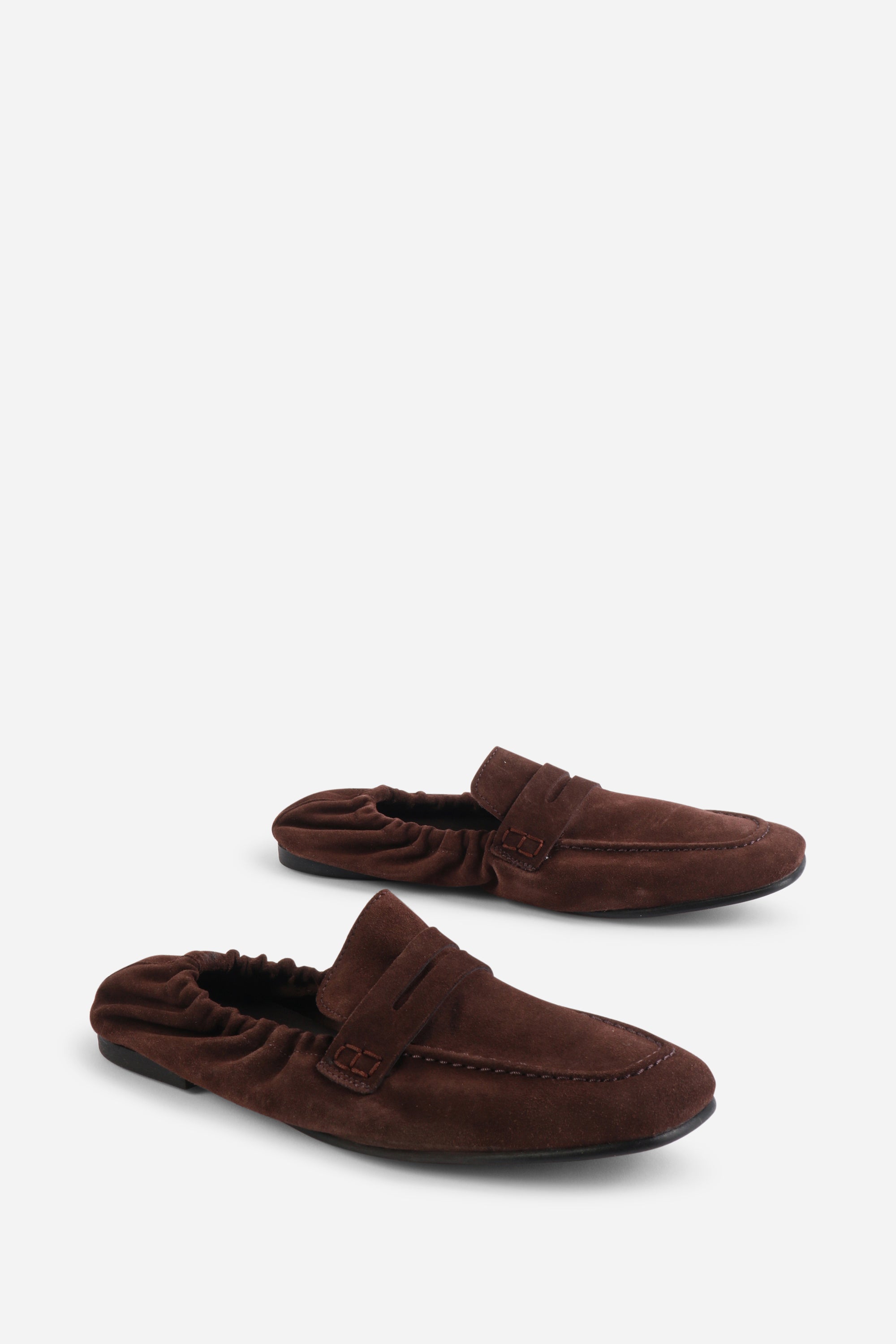 Intentionally Blank - Sail Ruched Suede Loafer - CHOCOLATE SUEDE