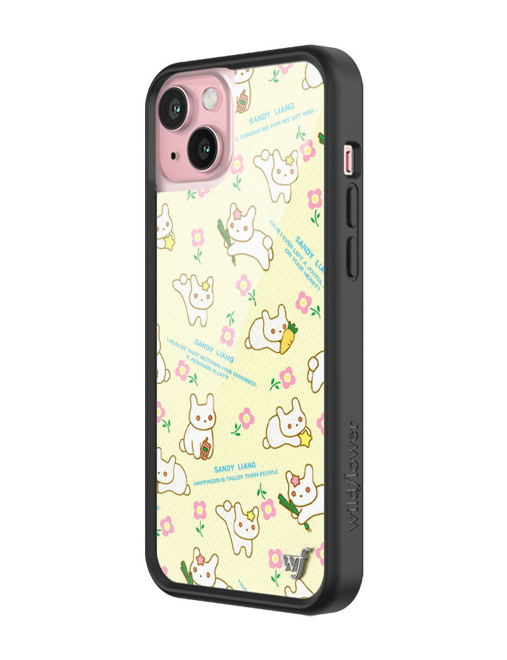 Wildflower iPhone case 15 Plus Sandy Liang Bunny Gift Wrap Yellow Cute