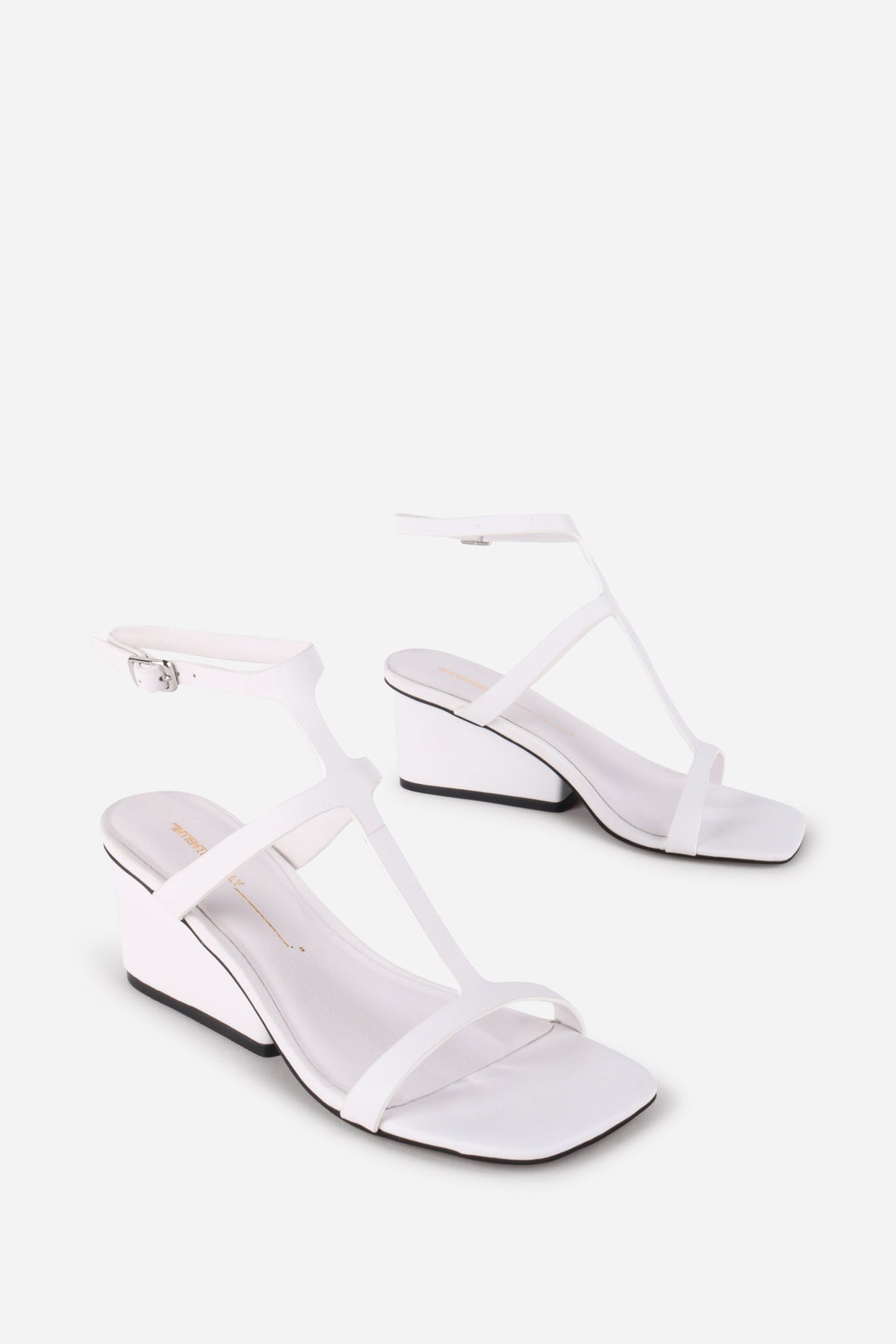 Intentionally Blank - Semy Wedge Heel Sandal - WHITE LEATHER