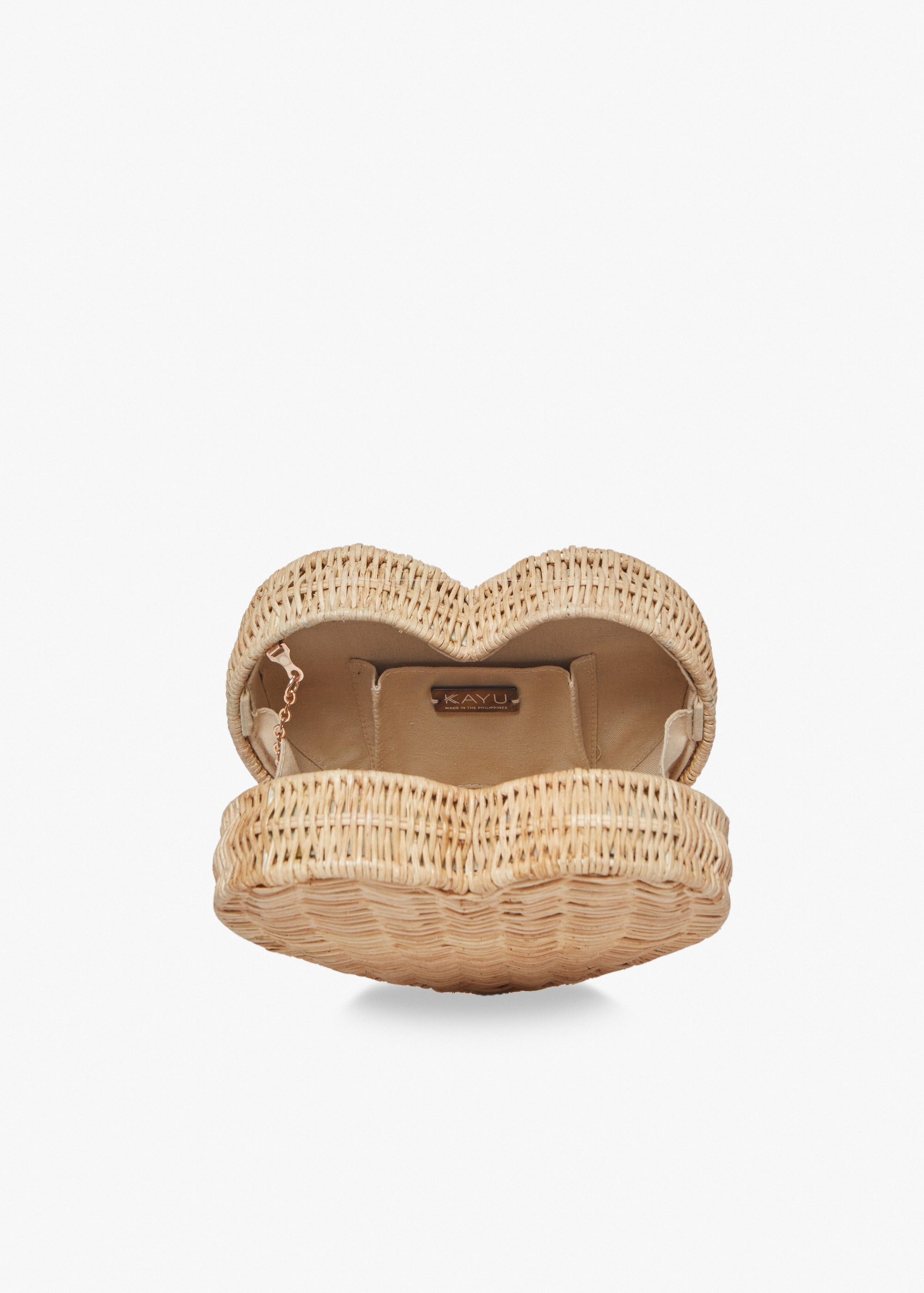 Kayu - Sisal Heart Wicker Straw Clutch Bag -