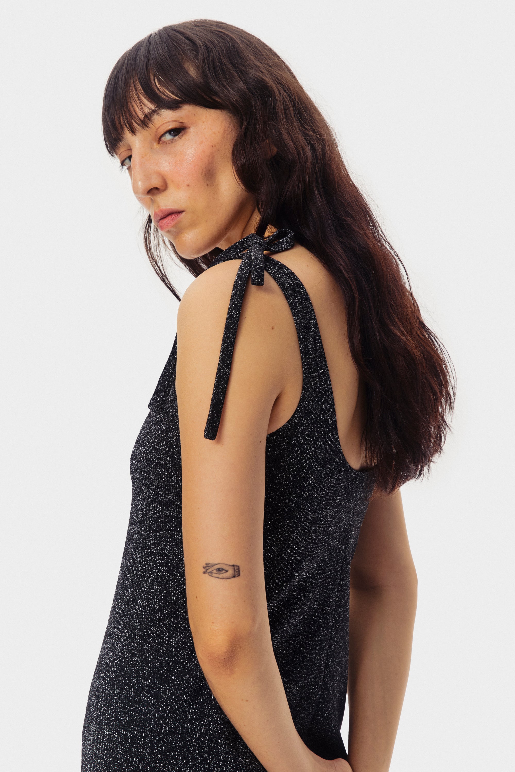 Sleeper - Kylie Lurex Slip Dress - Black -