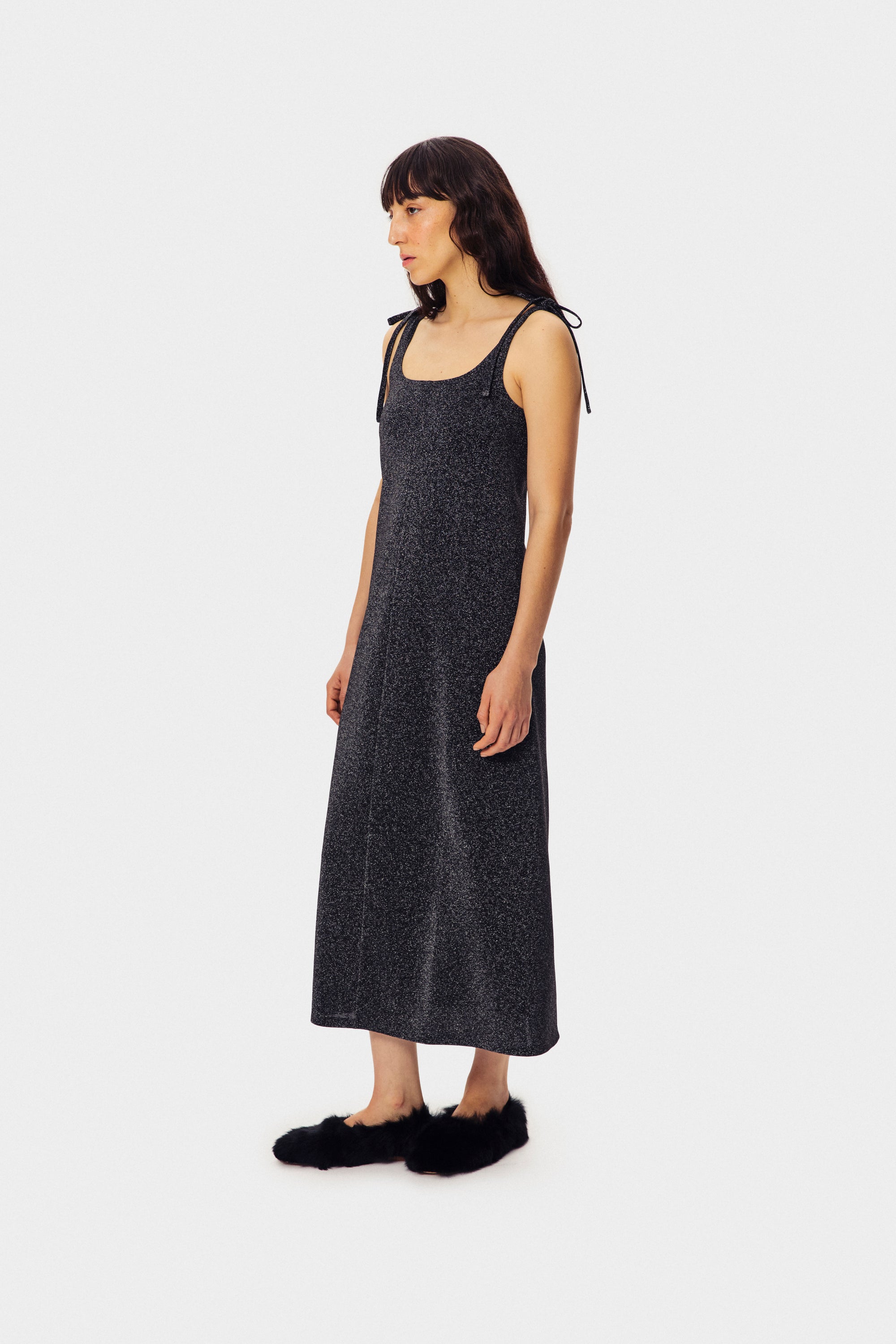 Sleeper - Kylie Lurex Slip Dress - Black -